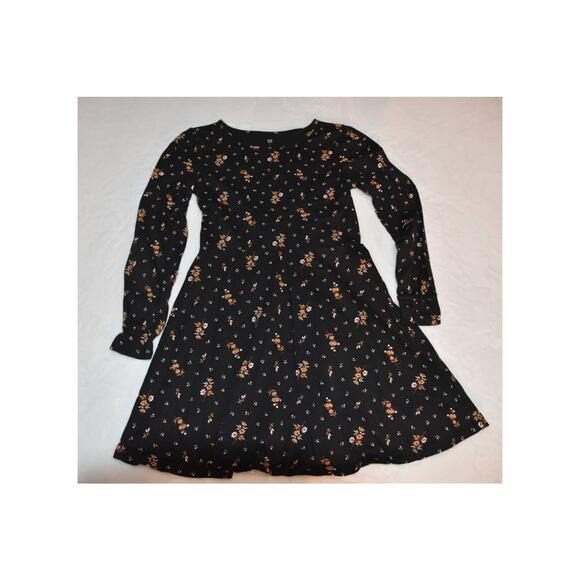 Gap Kids Skater Dress, LN, Large Size 10, Black with delicate floral pattern - Picture 2 of 3